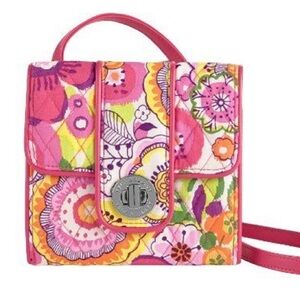 Vera Bradley Clementine Print Mini Turnlock Crossbody Purse EUC